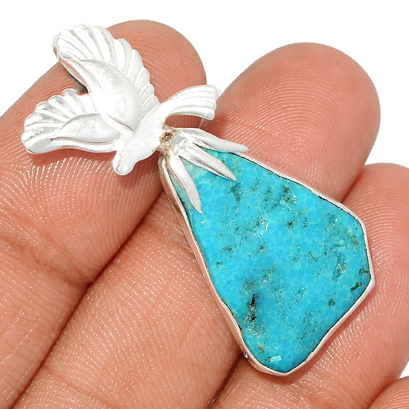 1.6" Dove - Kingman Turquoise Rough Pendants - SBTP3148