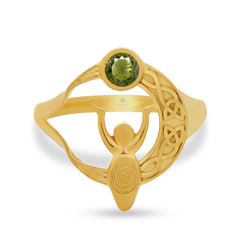 Celtic Goddess Moon - 18k Gold Vermeil - Modavite Faceted Ring - SCCR502G-MDF Catalogue