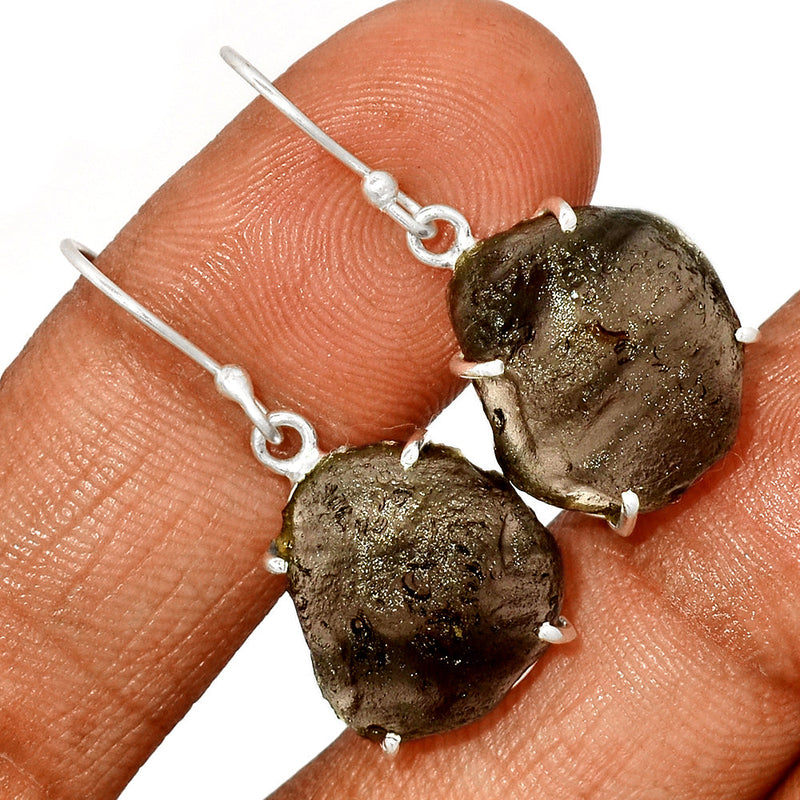 1.3" Claw - Saffordite Tektite Earrings - SDTE108