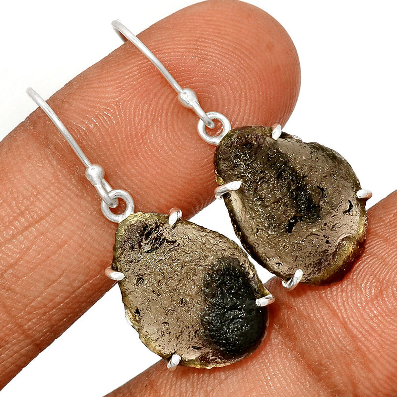 1.5" Claw - Saffordite Tektite Earrings - SDTE61