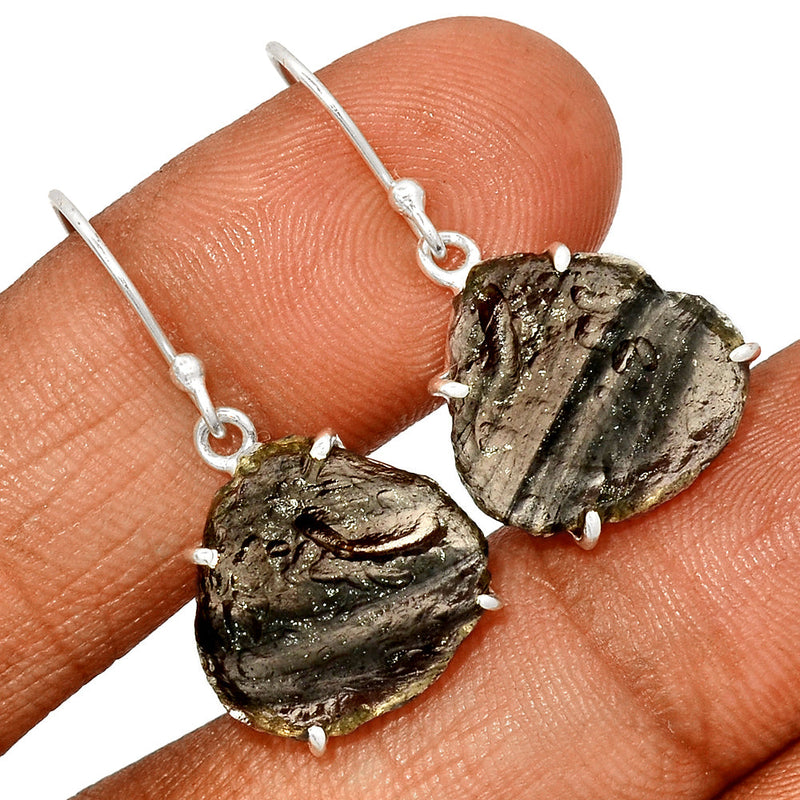 1.3" Claw - Saffordite Tektite Earrings - SDTE67