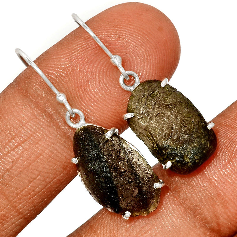 1.3" Claw - Saffordite Tektite Earrings - SDTE92