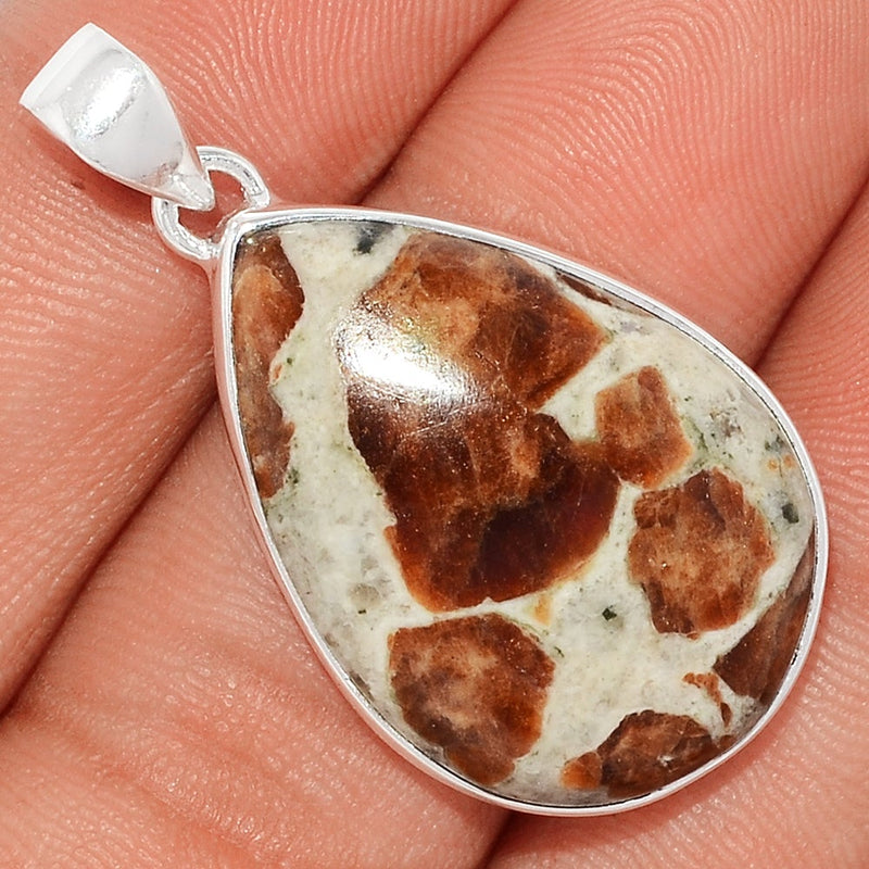 1.5" Spessartine Garnet In Limestone Pendants - SGIP105