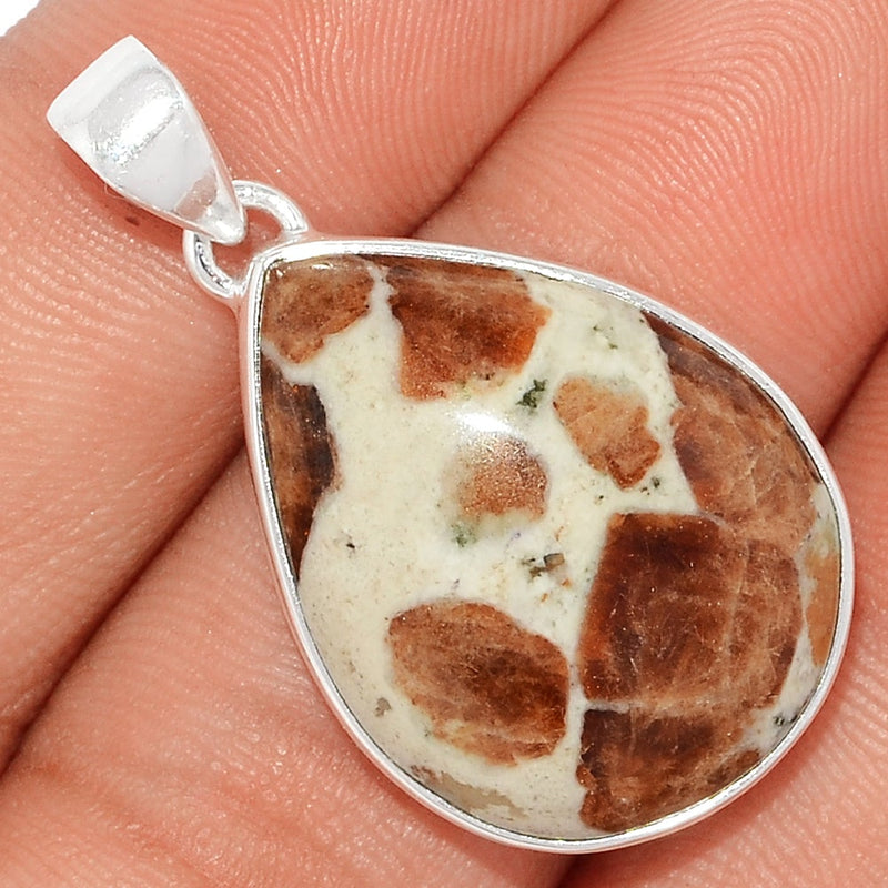 1.3" Spessartine Garnet In Limestone Pendants - SGIP107