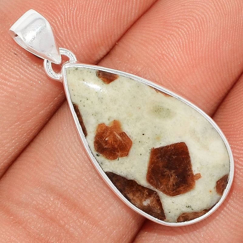 1.5" Spessartine Garnet In Limestone Pendants - SGIP112