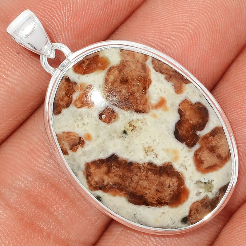 1.6" Spessartine Garnet In Limestone Pendants - SGIP129