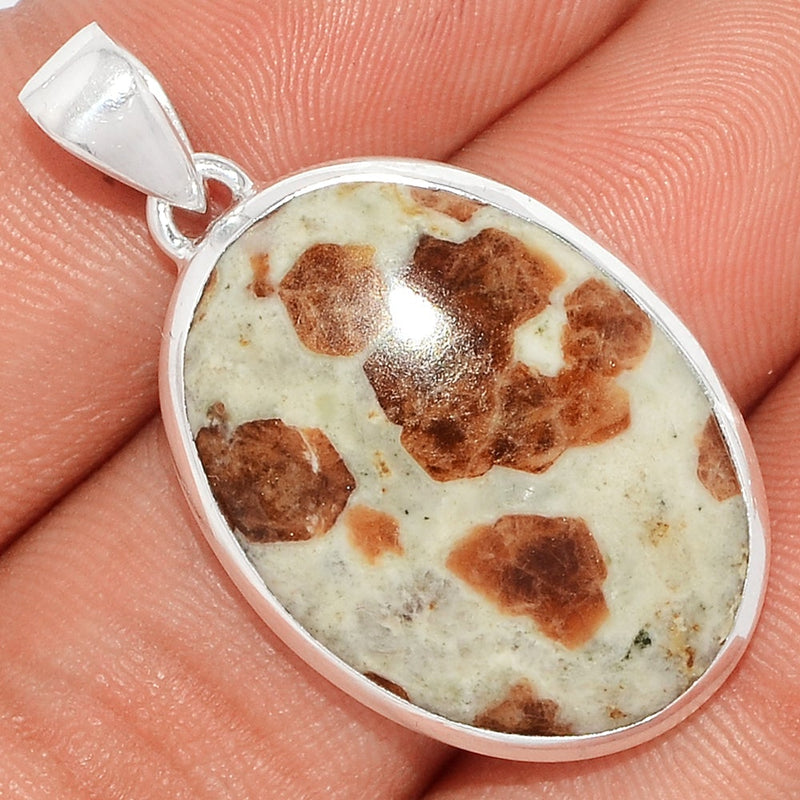 1.5" Spessartine Garnet In Limestone Pendants - SGIP130