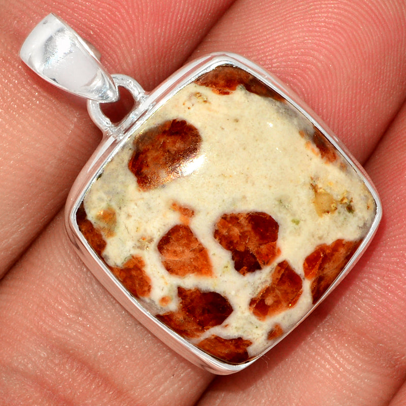 1.2" Spessartine Garnet In Limestone Pendants - SGIP196