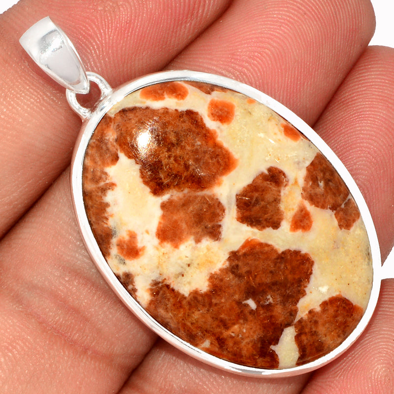 1.8" Spessartine Garnet In Limestone Pendants - SGIP218