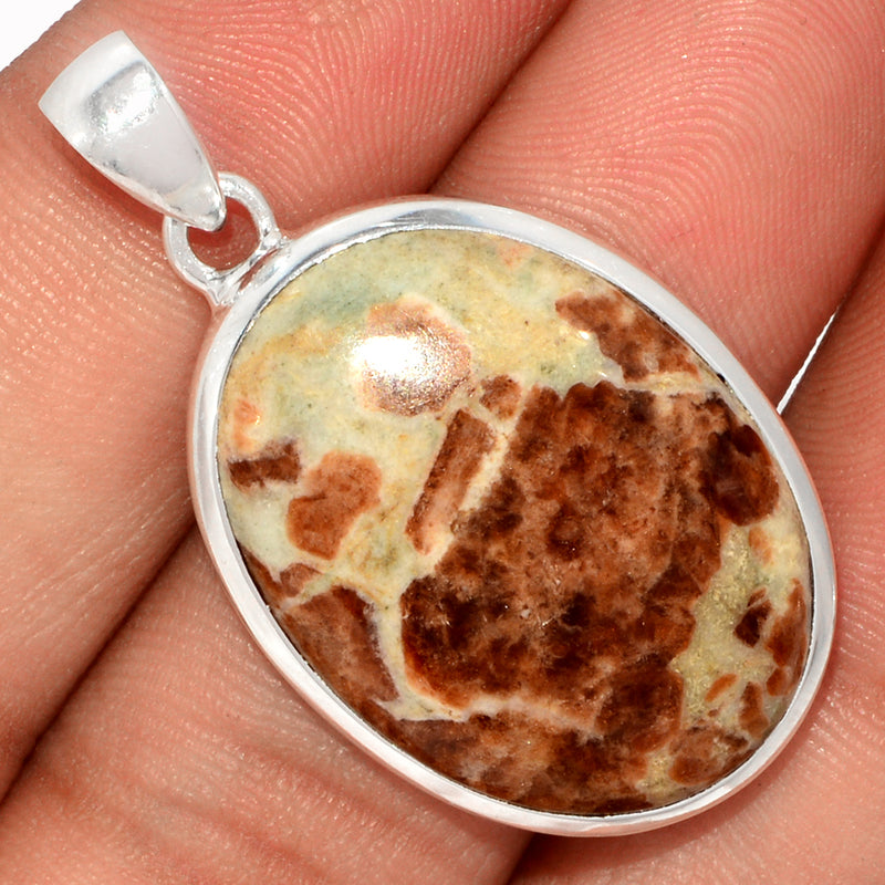 1.6" Spessartine Garnet In Limestone Pendants - SGIP222
