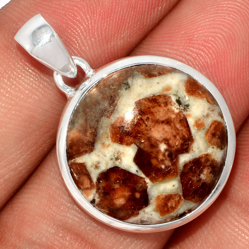 1.2" Spessartine Garnet In Limestone Pendants - SGIP230