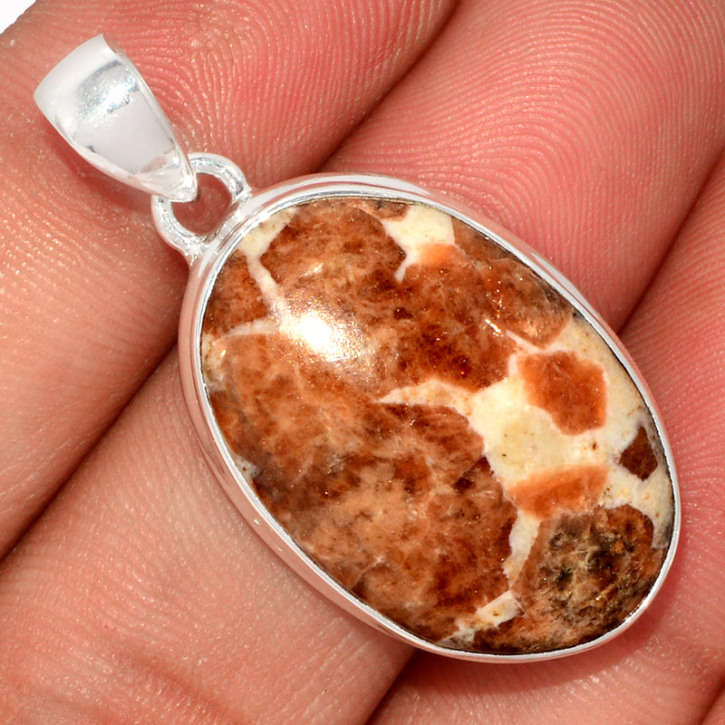 1.5" Spessartine Garnet In Limestone Pendants - SGIP233