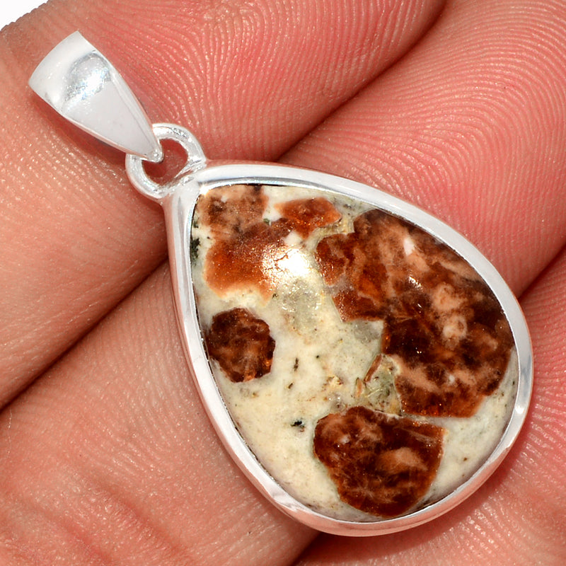 1.5" Spessartine Garnet In Limestone Pendants - SGIP238