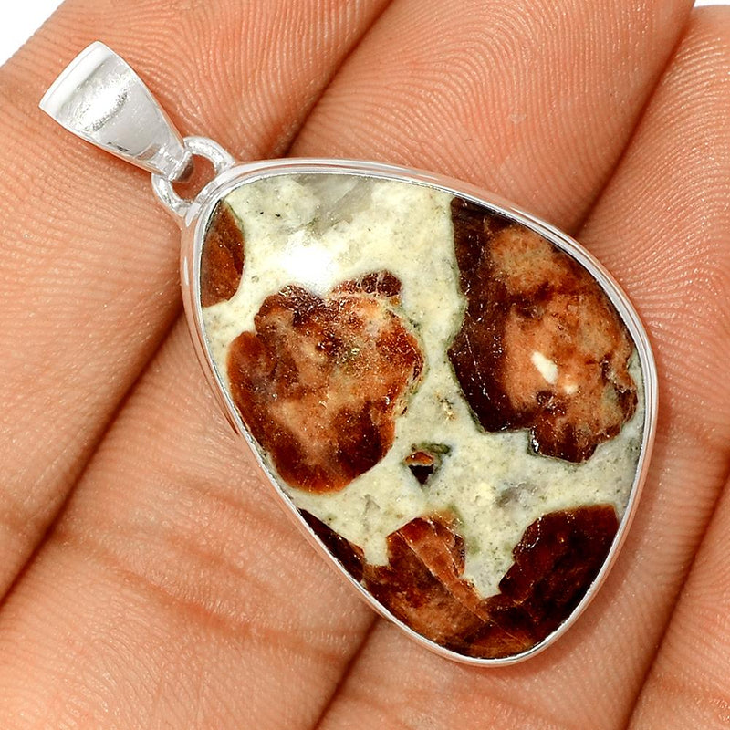 1.7" Spessartine Garnet In Limestone Pendants - SGIP37