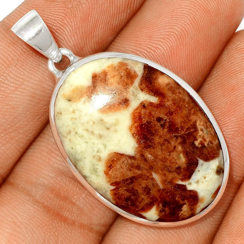 1.7" Spessartine Garnet In Limestone Pendants - SGIP50