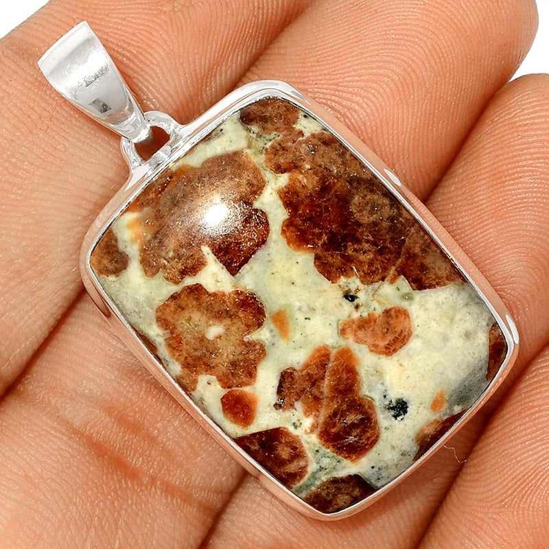 1.7" Spessartine Garnet In Limestone Pendants - SGIP55