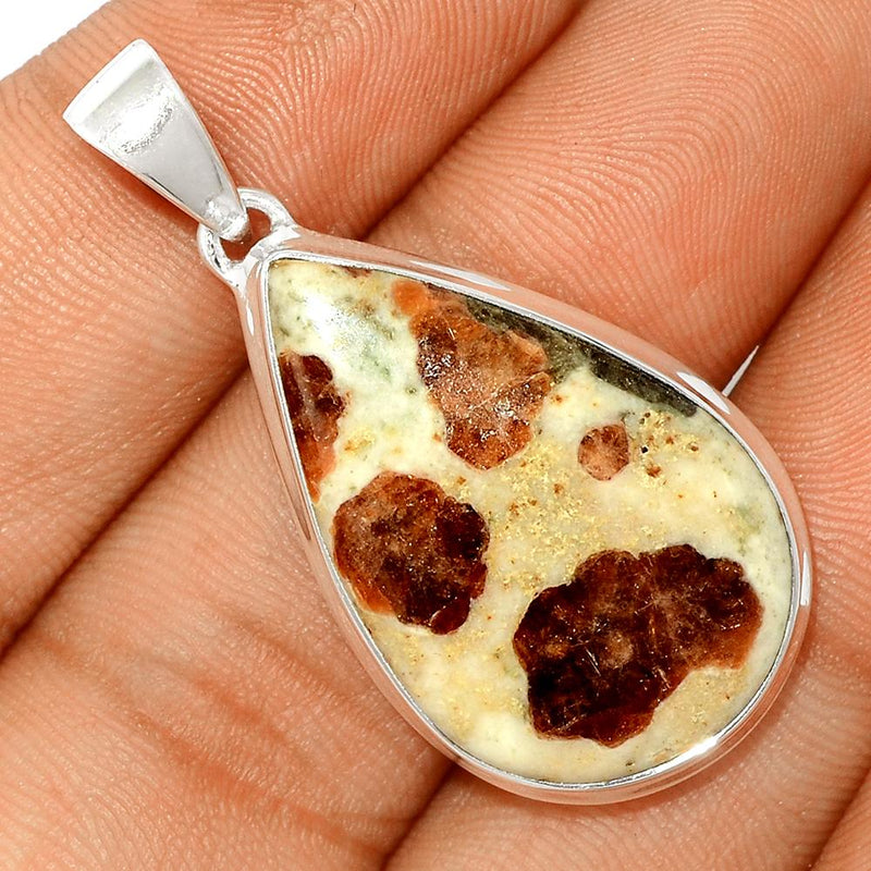 1.6" Spessartine Garnet In Limestone Pendants - SGIP58