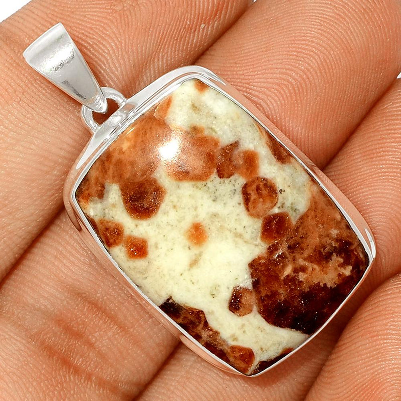 1.6" Spessartine Garnet In Limestone Pendants - SGIP68