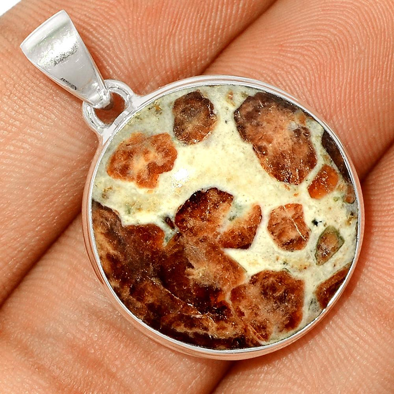 1.3" Spessartine Garnet In Limestone Pendants - SGIP92