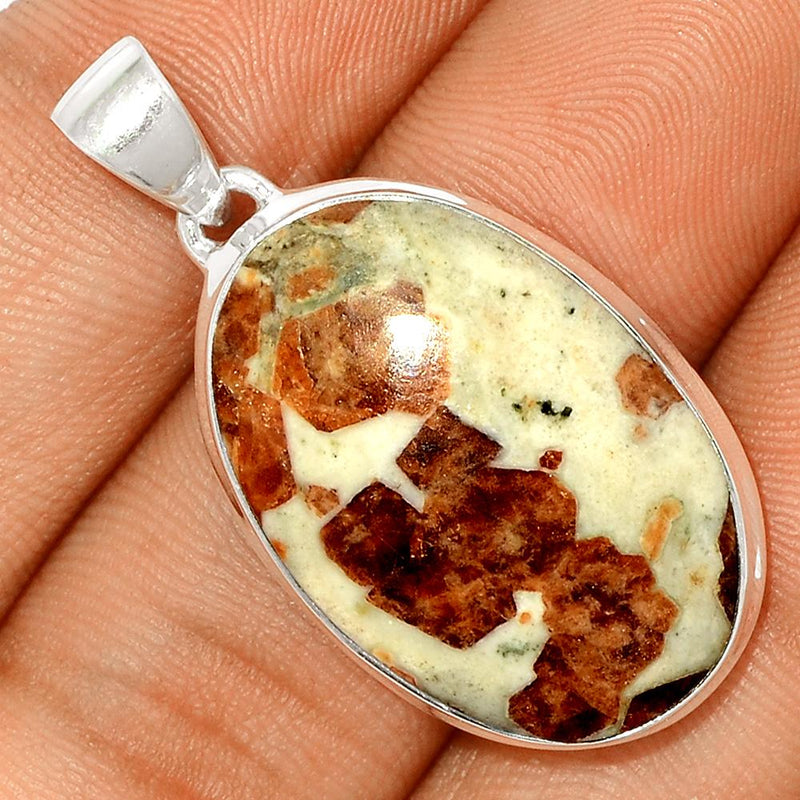 1.5" Spessartine Garnet In Limestone Pendants - SGIP99