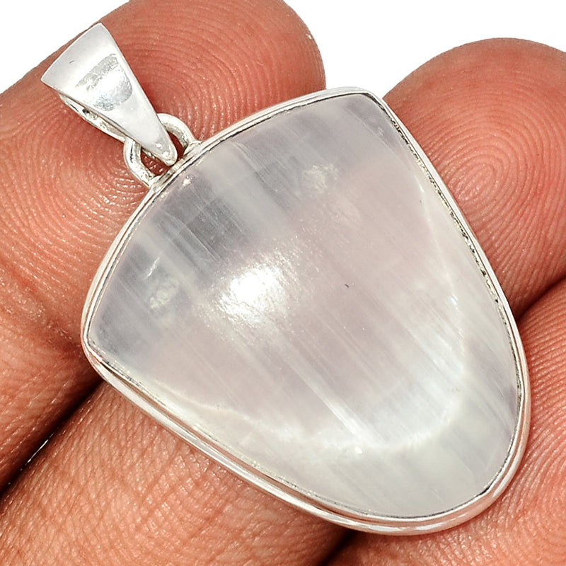 1.6" Selenite Cat"s Eye Pendants - SLNP1411