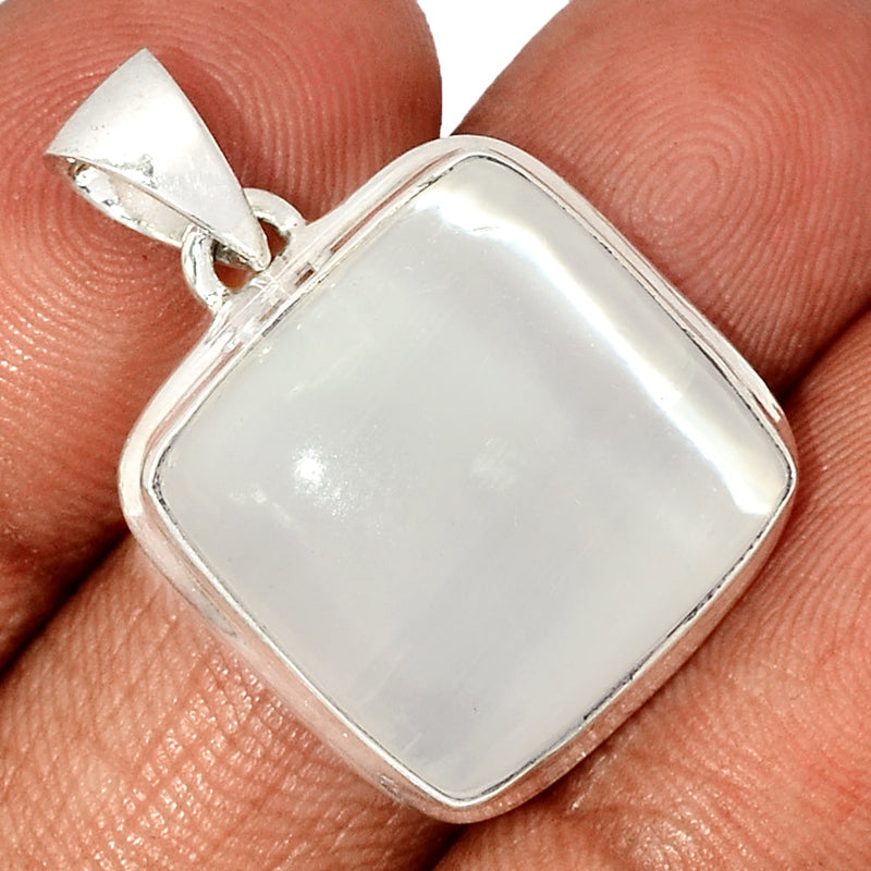 1.2" Selenite Cat"s Eye Pendants - SLNP1417