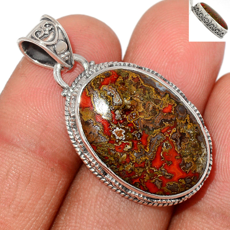 1.5" Fine Filigree - Seam Agate Pendants - SMAP392