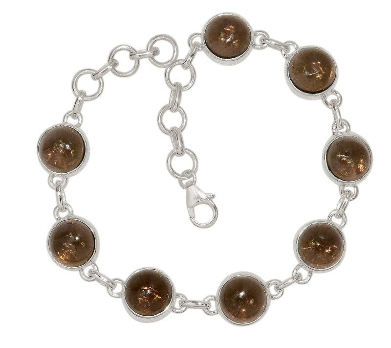 8.8" Smokey Quartz Cabochon Bracelets - SMCB3