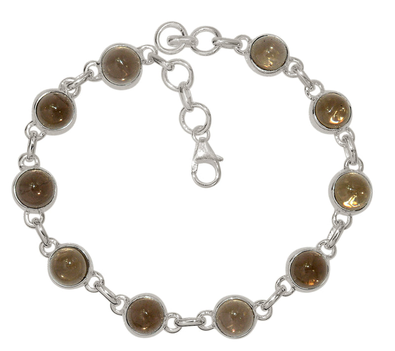 8.8" Smokey Quartz Cabochon Bracelets - SMCB7