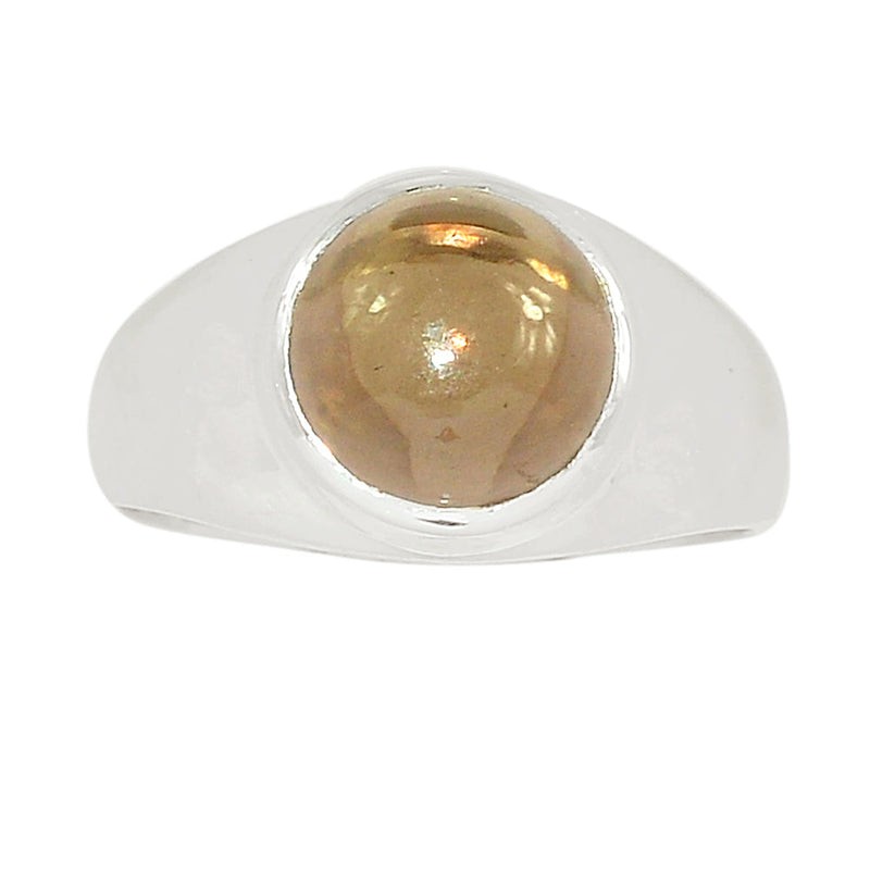 Solid - Smokey Quartz Cabochon Ring - SMCR396