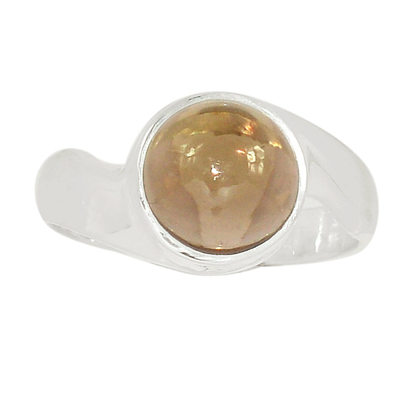 Solid - Smokey Quartz Cabochon Ring - SMCR397