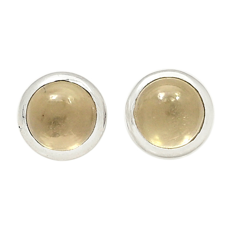 Smoky Quartz Cabochon Studs - SMCS40