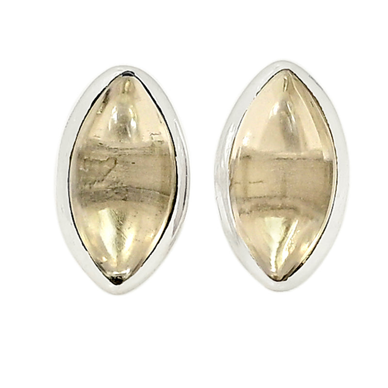 Smoky Quartz Cabochon Studs - SMCS52