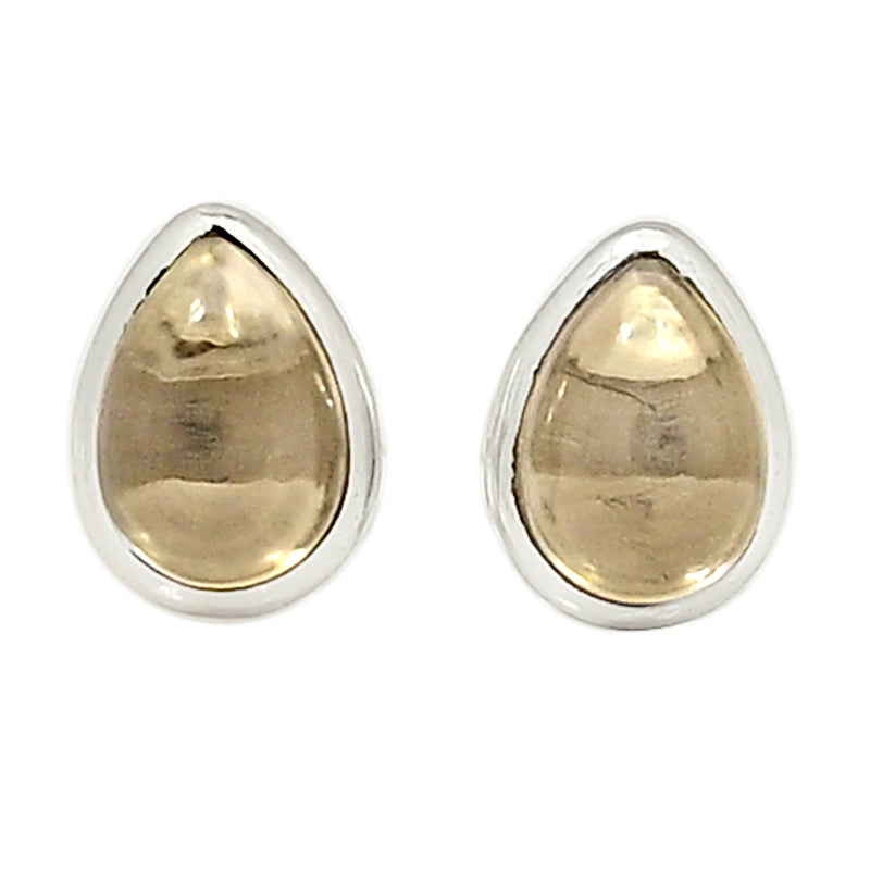 Smoky Quartz Cabochon Studs - SMCS61