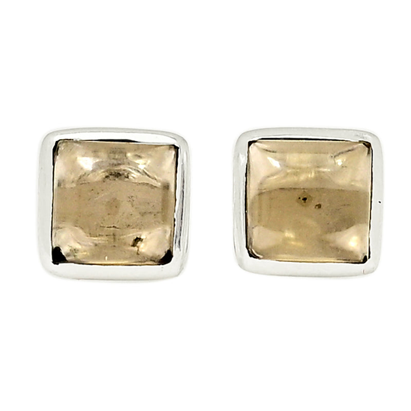 Smoky Quartz Cabochon Studs - SMCS68