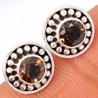 Smoky Quartz Studs-SMQS134