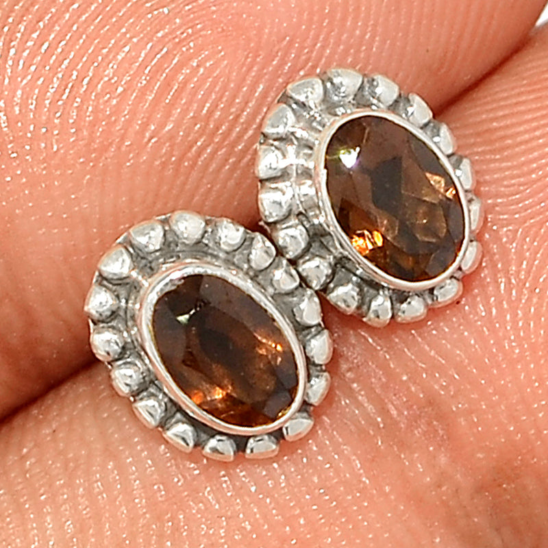 Small Filigree - Smokey Quartz Studs - SMQS357