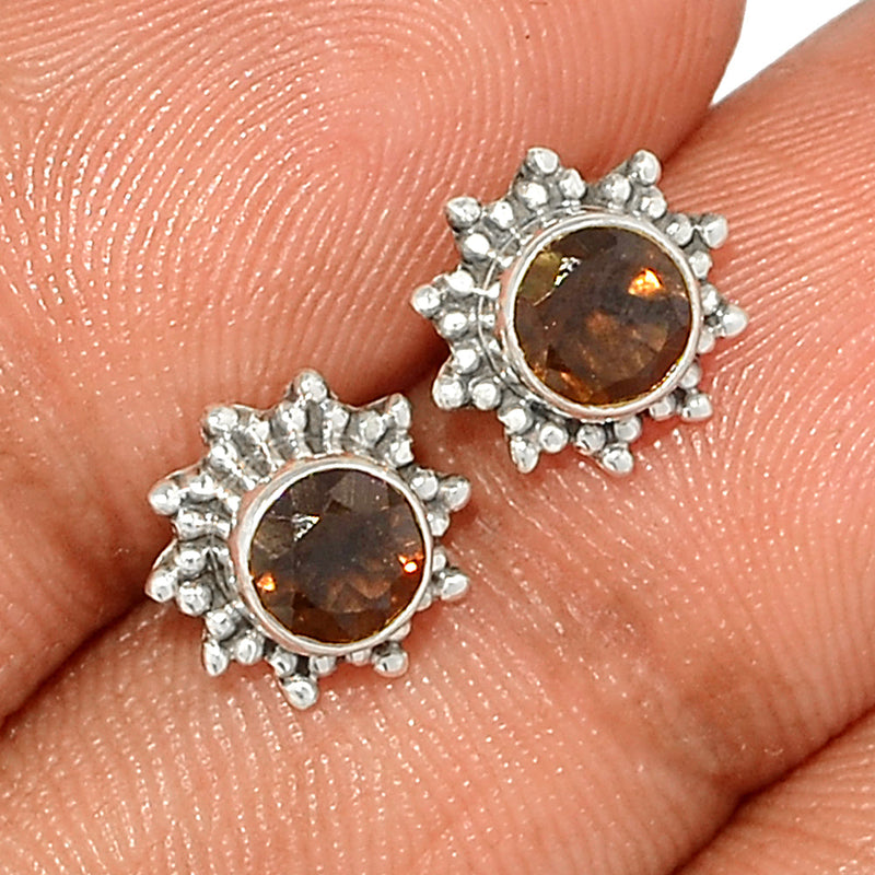 Small Filigree - Smokey Quartz Studs - SMQS377