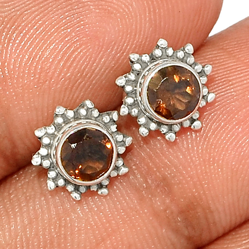 Small Filigree - Smokey Quartz Studs - SMQS380