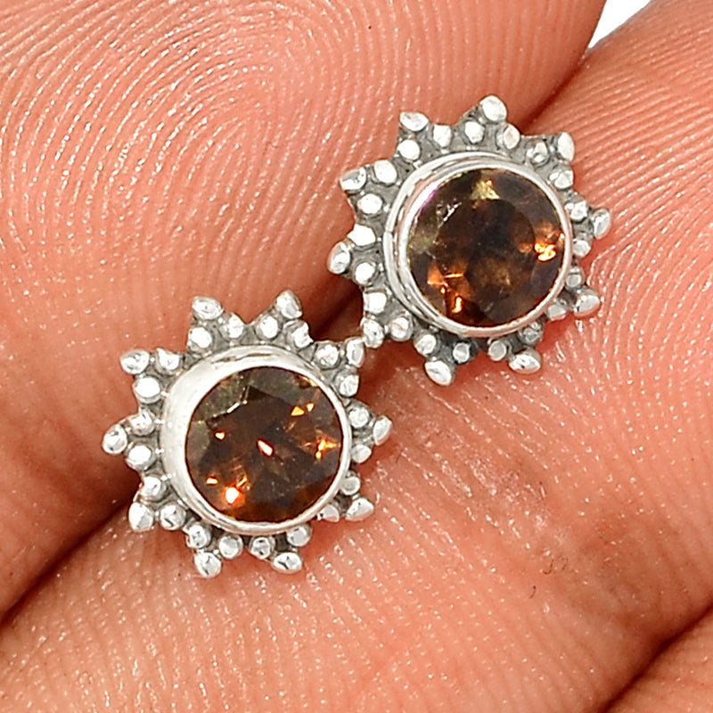 Small Filigree - Smokey Quartz Studs - SMQS400