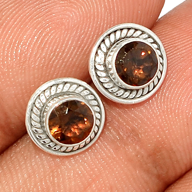 Small Filigree - Smokey Quartz Studs - SMQS419