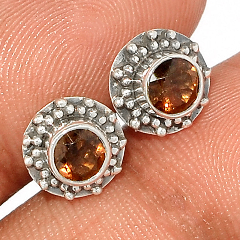 Small Filigree - Smokey Quartz Studs - SMQS420