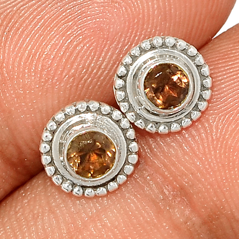 Small Filigree - Smokey Quartz Studs - SMQS421