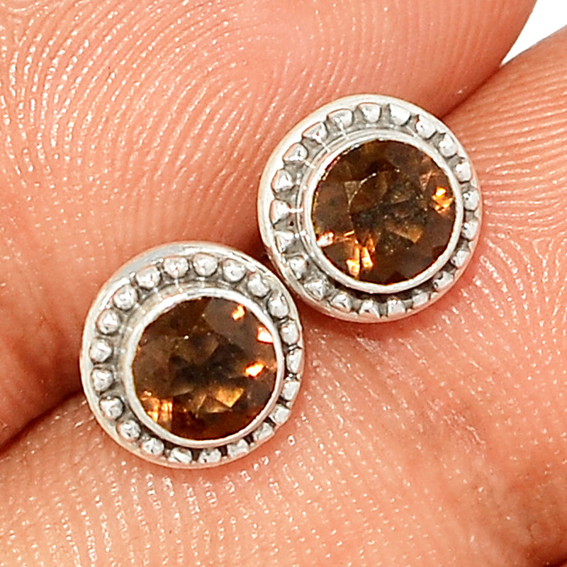 Small Filigree - Smokey Quartz Studs - SMQS430