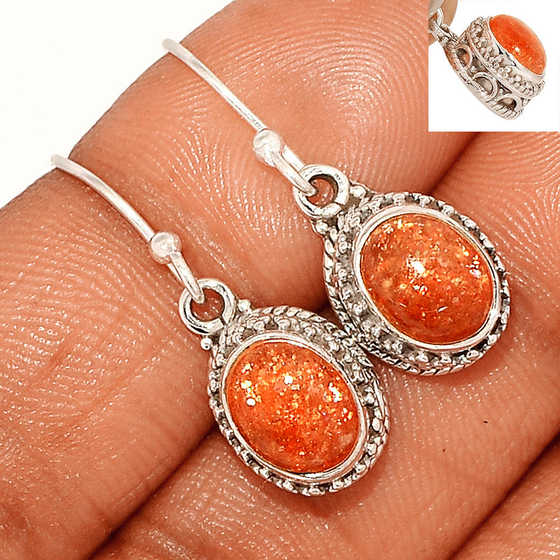 1.2" Fine Filigree - Sunstone Earrings - SNSE27