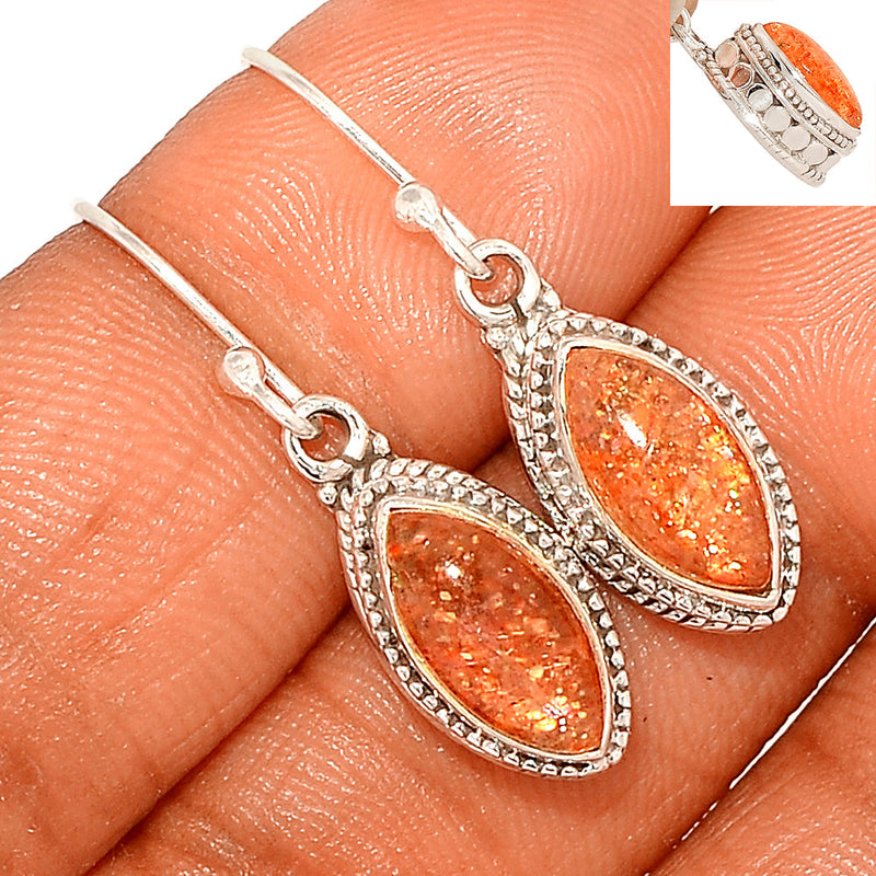 1.2" Fine Filigree - Sunstone Earrings - SNSE29