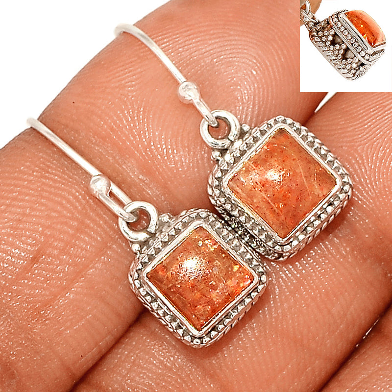 1.1" Fine Filigree - Sunstone Earrings - SNSE30