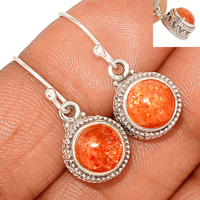 1.1" Fine Filigree - Sunstone Earrings - SNSE33