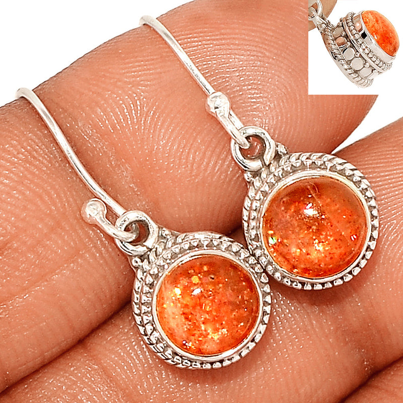 1.1" Fine Filigree - Sunstone Earrings - SNSE37