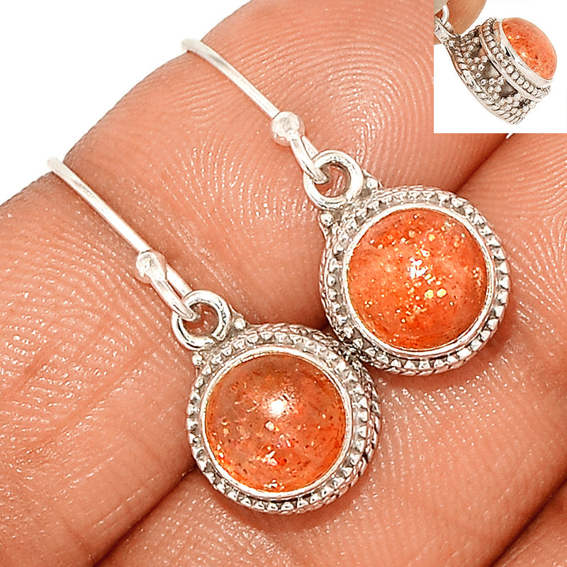 1.1" Fine Filigree - Sunstone Earrings - SNSE40